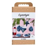 Creativ Company Hobbyset cyanotypie kerstdecoraties met cyanotypie blauw