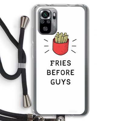 Fries before guys: Xiaomi Redmi Note 10S Transparant Hoesje met koord
