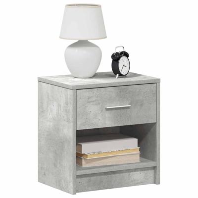 Nachtkastjes 2 st met lade 39x28x41 cm betongrijs
