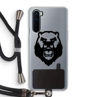 Angry Bear (black): OnePlus Nord Transparant Hoesje met koord