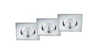 Trio Badkamer inbouwspotZagros (3x) met led vierkant chroom - 650610306