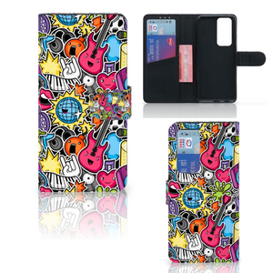 OPPO Find X3 Neo 5G Wallet Case met Pasjes Punk Rock