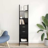 Boekenkast Zwart eiken 40 x 35 x 180 cm Bewerkt hout