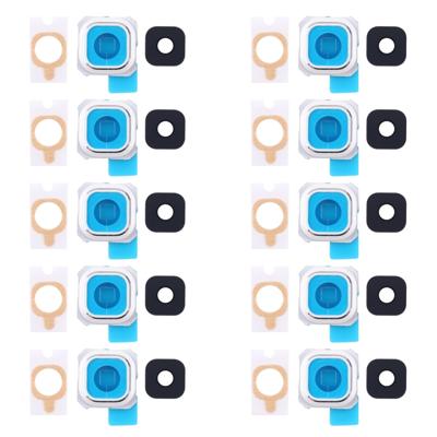 10 stuks terug Camera Bezel & Lens Cover met Sticker voor Galaxy S6 Edge + / G9280