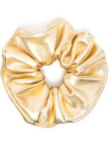 Manokhi metallic-finish leather scrunchie - Or