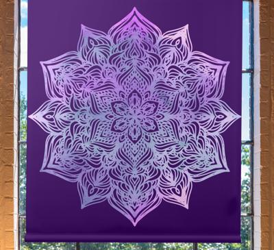 Zen rolgordijnën Paarse mandala-vorm..