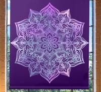 Zen rolgordijnën Paarse mandala-vorm..