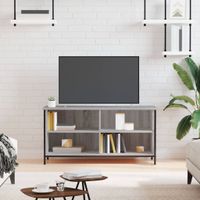 Tv-meubel 100x40x50 cm bewerkt hout grijs sonoma eikenkleurig - thumbnail