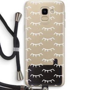 Wimpers: Samsung Galaxy J6 (2018) Transparant Hoesje met koord