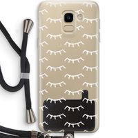Wimpers: Samsung Galaxy J6 (2018) Transparant Hoesje met koord