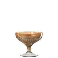 J-Line Voet Rond glas - drinkglas - goud - 4x - thumbnail