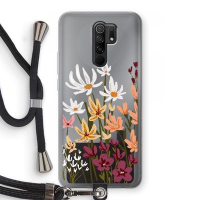 Painted wildflowers: Xiaomi Redmi 9 Transparant Hoesje met koord
