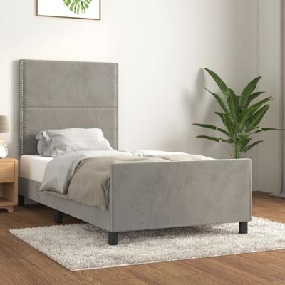 Bedframe zonder matras 90x200 cm fluweel lichtgrijs