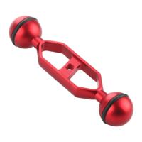PULUZ 5 0 inch 12.7 cm aluminiumlegering Dual Balls arm voor onderwater toorts/video licht (rood)