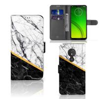 Motorola Moto G7 Power | Bookcase | Marmer Wit Zwart - Origineel Cadeau Man Motorola Moto G7 Power | Bookcase | Marmer Wit Zwart - Origineel Cadeau Man