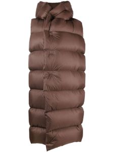 Rick Owens gilet long à design matelassé - Marron