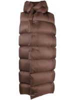 Rick Owens gilet long à design matelassé - Marron - thumbnail