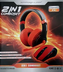 Dragon War Mouse + Headset 2in1 Comboset (Rood)