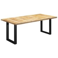 vidaXL Eettafel met O-vormige poten 200x100x77 cm massief mangohout - thumbnail