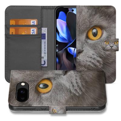 Google Pixel 9a | Book Case | En Portemonnee Hoesje Met Britse Korthaar Design