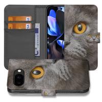 Google Pixel 9a | Book Case | En Portemonnee Hoesje Met Britse Korthaar Design