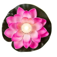 Roze waterlelies met LED waxinelichtje 13 cm   - - thumbnail