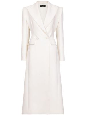 Dolce & Gabbana manteau long à boutonnière croisée - Blanc