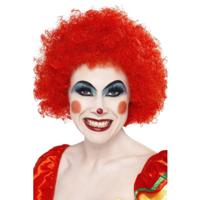 Clownspruik - rood - afro pruik - krullen - volwassenen - carnaval