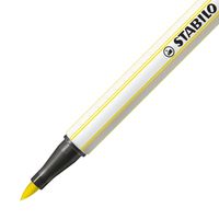 STABILO Pen 68 brush, premium brush viltstift, citroen geel, per stuk - thumbnail