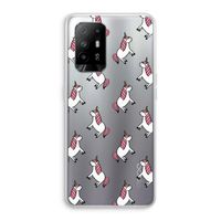 Eenhoorns overal: Oppo A94 5G Transparant Hoesje
