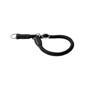 Hunter Training collar Freestyle Zwart Leer, Nylon, Touw M-L Hond Standaard halsband