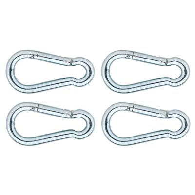 Karabijnhaken - 4x - verzinkt staal - 8 cm - karabijnhaak - snaphooks/ carabiners