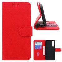 Huawei P30 Standcase Hoesje Rood met Pasjeshouder - thumbnail