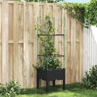 VidaXL Plantenbak met latwerk 40x40x142,5 cm polypropeen zwart