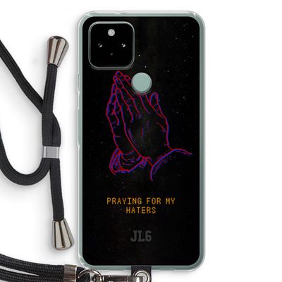 Praying For My Haters: Pixel 5 Transparant Hoesje met koord