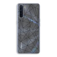 Geometrische lijnen zwart: Oppo A91 Transparant Hoesje
