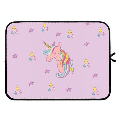 Roze eenhoorn: Laptop sleeve 15 inch