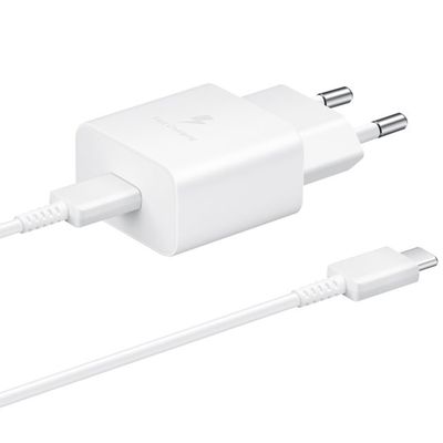 Samsung15W Power Adapter incl. USB-C naar USB-C kabel (1m) Oplader Wit