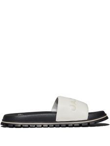 Marc Jacobs claquettes The Leather Slide à logo embossé - Blanc