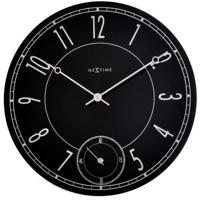 NeXtime klok 8144 leitbring, ø43 cm, wall, black/ silver glossy NeXtime klok 8144 leitbring, ø43 cm, wall, black/ silver glossy