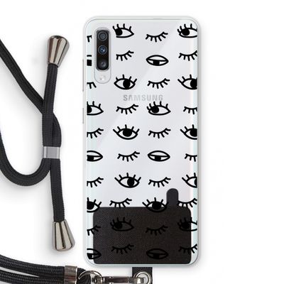 Eye pattern #2: Samsung Galaxy A70 Transparant Hoesje met koord
