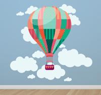 Sticker kind luchtballon wolken
