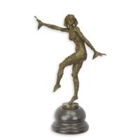 A BRONZE SCULPTURE OF A DANCING SISTER A BRONZE SCULPTURE OF A DANCING SISTER