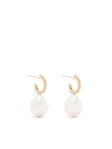 Mizuki boucles d'oreilles en or 14ct serties de perles et de diamants