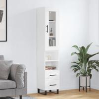 Hoge kast 34,5x34x180 cm bewerkt hout wit