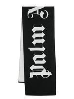 Palm Angels logo-jacquard wool-blend scarf - Noir