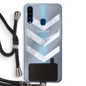 Marmeren pijlen: Samsung Galaxy A20s Transparant Hoesje met koord