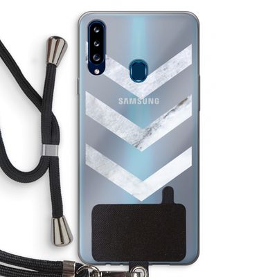 Marmeren pijlen: Samsung Galaxy A20s Transparant Hoesje met koord