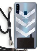 Marmeren pijlen: Samsung Galaxy A20s Transparant Hoesje met koord