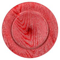 Kaarsenbord/onderbord - rood - kunststof - 33 cm Kaarsenbord/onderbord - rood - kunststof - 33 cm